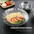 thumbnail image 3 of Stainless Steel Steamer Basket Adjustable Collapsible Steamer Folding Steamer Vegetable Steamers Basket Expandable Vegetable Rack Colander, 3 of 9