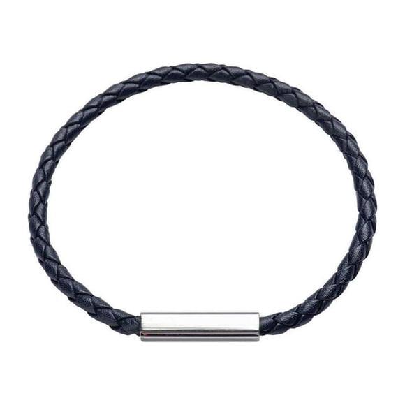 Brazalete para Hombre LUCKMAN Piel Vegana y Acero Inoxidable Modelo Cala azul UNITALLA