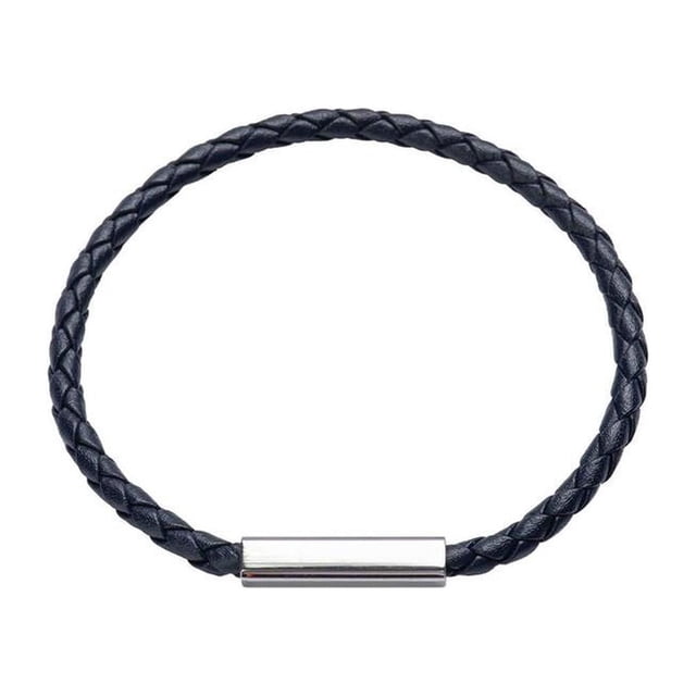 Brazalete para Hombre LUCKMAN Piel Vegana y Acero Inoxidable Modelo Cala azul UNITALLA