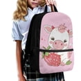 thumbnail image 3 of KUIFORTI Cow Print Backpack For Girls 6-8 Years Old Strawberry School Backpack Pink Big Capacity Bookbags with Adjustable Straps School Shoulder Bag, 3 of 6