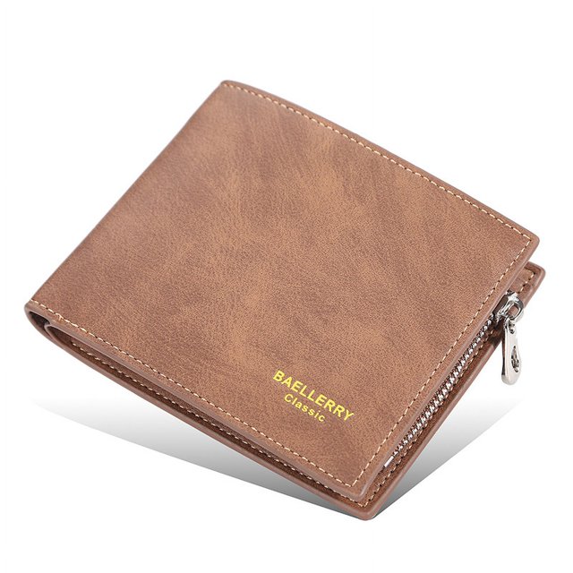 Cartera corta para hombre, con múltiples posiciones para tarjetas, de cuero, plegable, para monedas, horizontal, moderna, para tarjetas