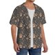 thumbnail image 2 of Balery Animal Paw Camisa Casual de Manga Corta con Botones para Hombre, Texturizada, Estilo Cubano, para Playa, Verano-Small, 2 of 5