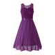 thumbnail image 2 of VISgogo Mujer Verano A-line Vestidos Color Sólido Recorte Cuello Redondo Túnica Cintura Sin Mangas Vestido VISgogo moda, 2 of 8