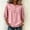 Pink, variant on ClodeEU Women's Linen Blend 3/4 Sleeve Crewneck Shirt Top ,Solid Color Casual Loose Fit Summer Blouse Blue,Women's Plus L