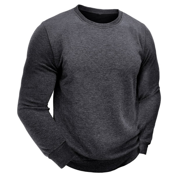 Sudaderas sin capucha para hombre, moda informal, cuello redondo, manga larga, sudaderas gruesas, blusa, blusa para hombre