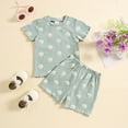 thumbnail image 2 of Fsqjgq Girl Fall Outfits Fashion Girls Clothes Outfits Toddler Summer Short Sleeve Floral Print Tops and Shorts 2PCS Outfits Clothes Set for Children Clothes Baby Girl Outfit Set Kids Sets Size 12M, 2 of 7