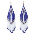 thumbnail image 1 of Drop Earrings Beaded Retro Creative Long Dangle Earrings Fringe Hoop Earrings, 1 of 10