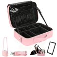 thumbnail image 1 of XL Grande Estuche de Maquillaje de Viaje Bolsa de Cosméticos - Con Espejo, 41x30x13cm Profesional Organizador de Maquillaje Impermeable con Divisor Ajustable, Bolsa de Almacenamiento, 1 of 8