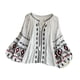 thumbnail image 2 of Blusa bordada con mangas abullonadas para mujer, ideal para ir de compras, fiestas, uso diario y playa. Blanco, 2 of 9