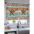 thumbnail image 5 of Sheer Curtains 54 Inch Length, Western Texas Star Vintage Semi Sheer Curtains Light Filtering Window Treatment, Retro Farmhouse Turquoise Brown Wood Privacy Voile Drapes for Living Room 52x54 Inch, 5 of 7