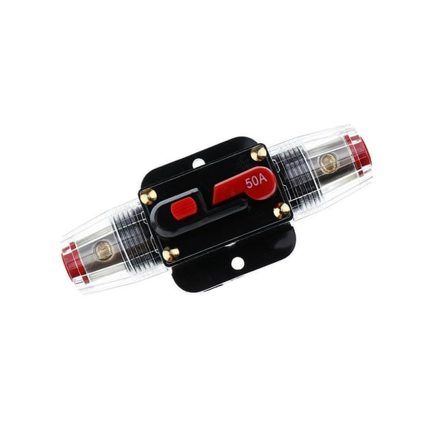 Yingyy DC 12V-24V Car Audio Inline Manual Reset Circuit Reset Circuit Breaker Fuse Switch 50AMP