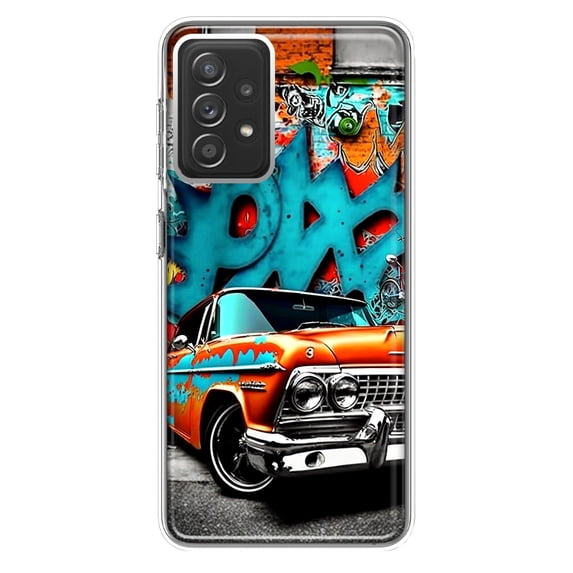 MUNDAZE Samsung Galaxy A72 Shockproof Clear Hybrid Protective Phone Case Lowrider Painting Graffiti Art Cover