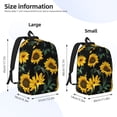 thumbnail image 4 of XMXT Backpack for School Work, Sunflower Black Background Canvas Bookbag Travel Bag for Women Men, S, 4 of 7