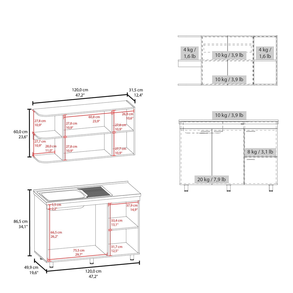 Gallup Sink Kitchen Cabinet, Compact Design with Storage and Sink, Ideal for Kitchens