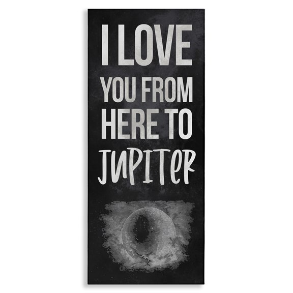 Stupell Industries Contemporary Love You To Jupiter Romantic Phrase Canvas Art, 10 x 24, by Lil' Rue