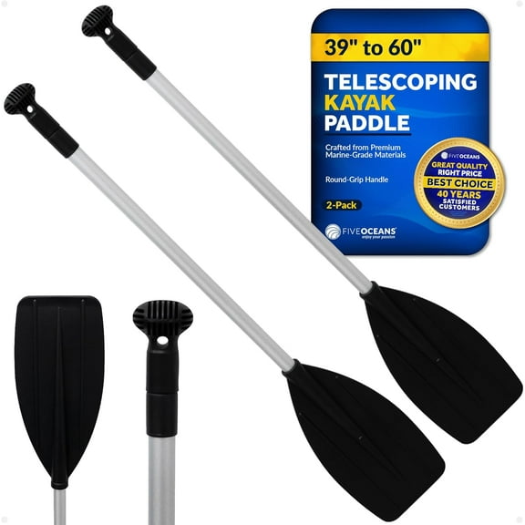 Five Oceans 4-Feet Canoe Paddle - Boat Paddle, T-Handle Oar Paddle for Canoe, Kayak and Small Boats Corrosion-Resistant Floating Boat Paddles Marine-Grade Aluminum Heavy-Duty Shaft