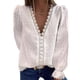 thumbnail image 1 of Blusa de gasa para mujer, camisa de encaje para mujer, camisa de lunares para mujer, blusa de encaje con cuello en V para mujer, creada magistralmente, 1 of 6