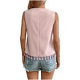 thumbnail image 4 of Royisotas Tank Tops for Women Summer Sleeveless Casual Pink Womens Camisole Tank Tops Embroidery V-Neck Tassels Solid Color Cami Tank Tops for Women, 4 of 4
