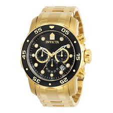 Invicta Signature Collection Mens Sapphire - Men's 0072 Pro Diver Collection Chronograph 18k Gold-Plated Watch