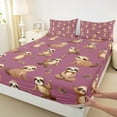 thumbnail image 3 of Manfei Animal Sloth 4pcs Bed Sheets,Jungle Safari King Sheets,Kawaii Wildlife Super Cozy Sheet Set,Cartoon Room Decorative, 3 of 7