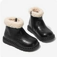 thumbnail image 7 of Quealent Fluffy Boots for Little Kids/Big Kids Zipper Fuzzy Warm Winter Short Boots with Furry Faux Furry Lining Bootie Shoes Black for Size 3.5, 7 of 7
