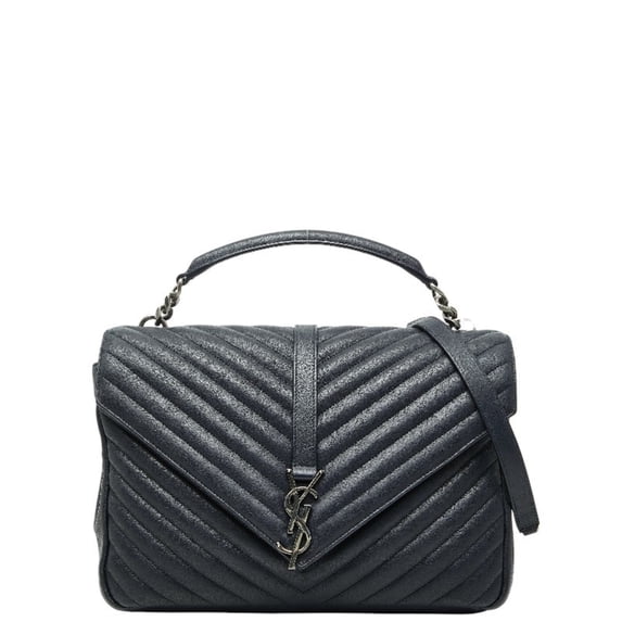 Pre-Owned Saint Laurent Classic Monogram Chain Shoulder Bag/Handbag 2WAY 392738 Black Leather...