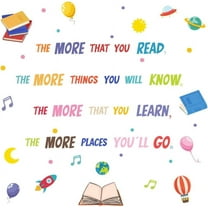 Reading Wall Decal Inspirational Quotes Wall Sticker Motivational Art Decoration Back to School Season Vinyl Wall Decals Large Reading Room Classroom Wall Quote