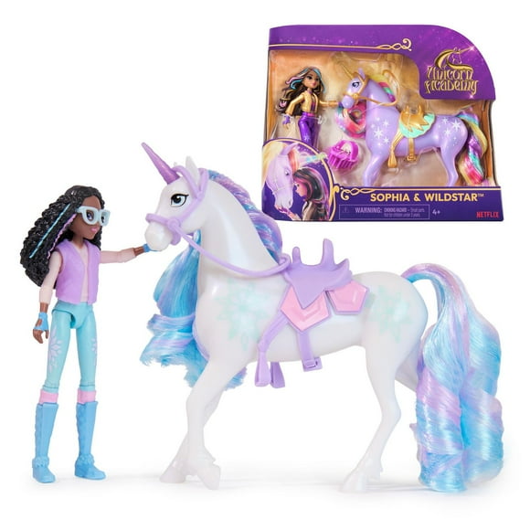 Unicorn Academy, Layla & Glacier Set with 2 Riding Accessories & Hair Styling Tool, Dolls & Unicorn Toys for Girls Ages 4 and up