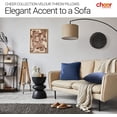 thumbnail image 3 of Cheer Collection Velour Throw Pillows - Set of 2 Decorative Couch Pillows - 18" x 18" - Navy Navy Blue 18" x 18" (Set of 2), 3 of 8
