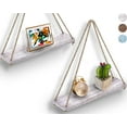 thumbnail image 7 of Comfify Paulownia Wood Wall Shelves with Jute Rope, Set of 2, 17 x 5.2 in, Rustic White, 7 of 7