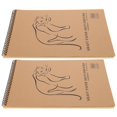 thumbnail image 2 of 2 cuadernos de dibujo de papel Kraft, bloc de dibujo retro grueso, cuaderno de espiral para dibujo artístico pintado a mano, 2 of 9