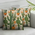 thumbnail image 2 of COMIO  Green Succulent Cactus Decorative Pillow Cushion Covers Orange Flowers Tropical Exotic Desert Plants Oblong Rectangle Throw Pillow Cases for Sofa Bed Couch 2pc, 2 of 6