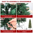 thumbnail image 3 of 7.5Ft Green Artificial PVC Christmas Tree, Lit Premium Hinged Slim Pencil Artificial Tree 1228 Branch Tip w/ 400 LED Warm White Lights, for Home Store Office Party Decoration, 3 of 12