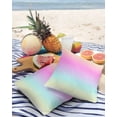 thumbnail image 3 of Pack of 2 Outdoor Pillow Covers, Pink Blue Purple Yellow Gradient Waterproof Square Throw Pillowcase Cushion Decorative Pillow Covers for Couch Patio Tent, 24x24 in, 3 of 6