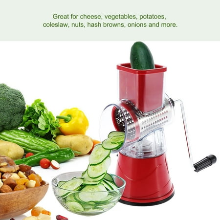 

Garosa Stainless Steel Shredder Vegetables Manual Drum Grater Stainless Steel Cheese Grater Vegetables Cutter Shredder