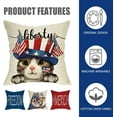 thumbnail image 2 of 4th of July Patriotic Cat Decorative Throw Pillow Cover 18 x 18 Set of 4, God Bless America Freedom American Patio Outdoor Pillowcase, USA Liberty Stars Stripes Sofa Cushion Case Home Decor, 2 of 5