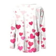 thumbnail image 7 of TKLPEHG Valentines Day T Shirts for Women Casual Round Neck Long Sleeve Heart Print Graphic Tee Comfy Pullover (Hot Pink,S), 7 of 7