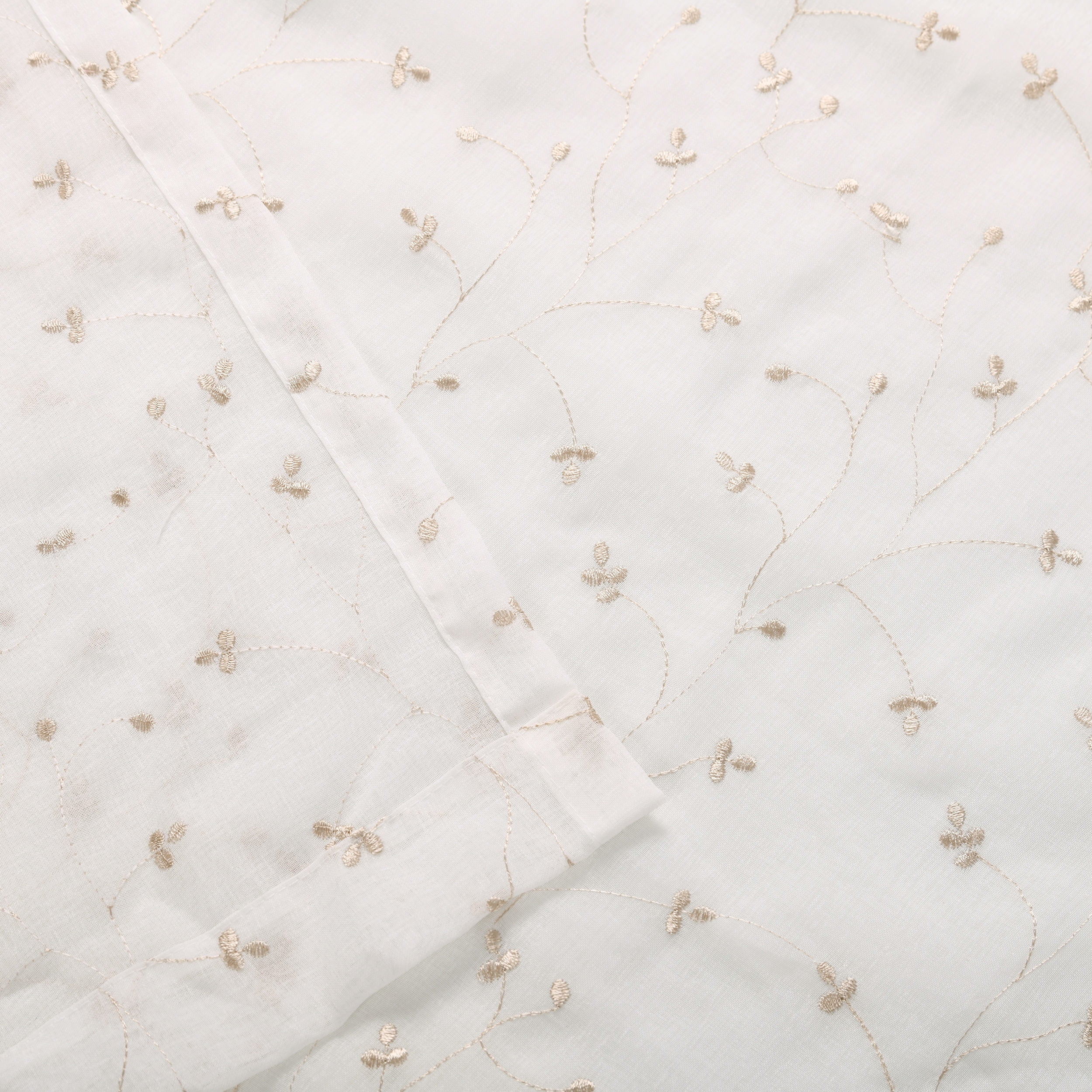 Superior Lightweight Delicate Flower Sheer Curtain Panels (2) - Champagne