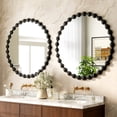 thumbnail image 2 of BEAUTYPEAK 28" Round Vintage Bathroom Mirror Decorative Wall Mirror with Luxurious Beaded Frame, Black, 2 of 7