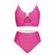 thumbnail image 4 of Conjunto de Bikini de Cintura Súper Alta para Mujeres con Cuello en V con Textura Ruched 2025 Traje de Baño de Playa de Verano, 4 of 7