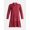 thumbnail image 5 of Time and Tru Women's Plaid Mini Dress with Long Sleeves, Sizes XS-XXXL, 5 of 5