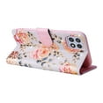 thumbnail image 4 of Nalacover Wallet Case for Samsung Galaxy A22 5G, Bling Flower Pattern PU Leather Wrist Strap Handbag Magnetic Clasp Flip Cover with Kickstand Card Slots Holder Soft TPU Shockproof Case,Pink Rose, 4 of 7
