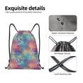 thumbnail image 3 of Kdxio blue pink colorful cracked texture Print Drawstring Backpack Bag,Waterproof Draw String Back Sack, Gym Drawstring Bags Swim Bag For Unisex, 3 of 5