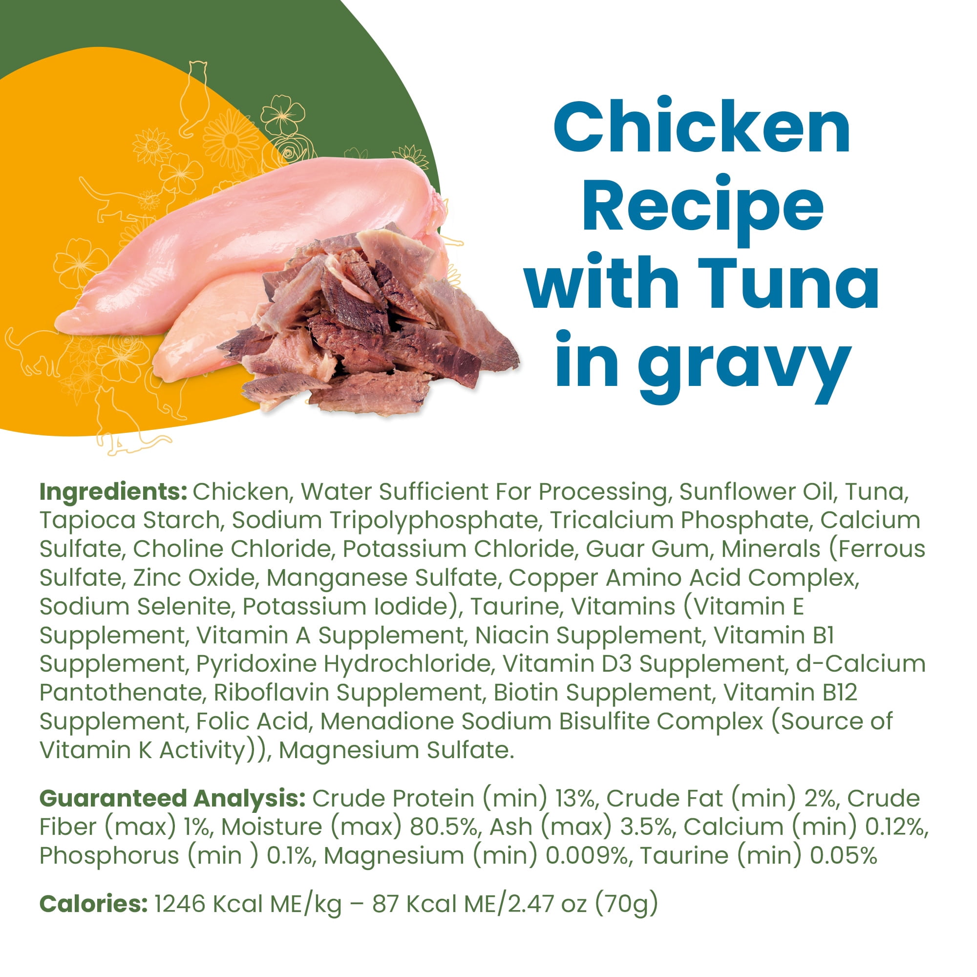 Almo Nature: Classic Complete Cat 12 Pack: Chicken Recipe With Tuna In Gravy - 2.47oz Cans, Adult Cat Canned Wet Food, Grain Free, Daily Meal
