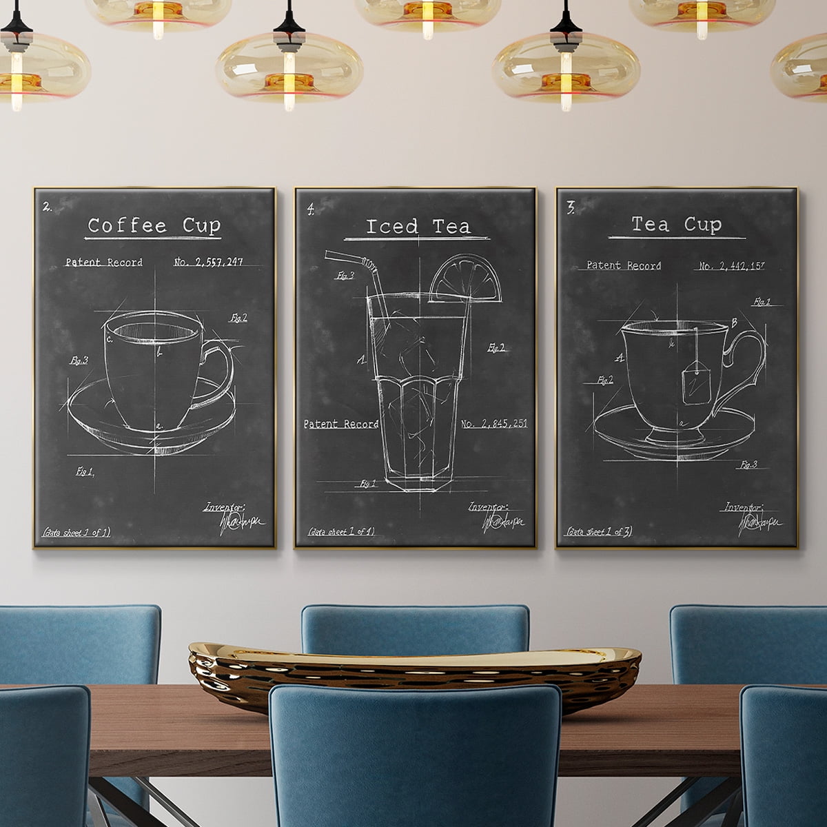Morning Routine I - Framed Premium Gallery Wrapped Canvas L Frame 3 Piece Set - Ready to Hang