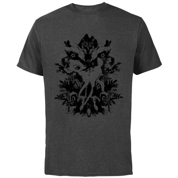 Disney Bambi Ink Drawing - Short Sleeve Cotton T-Shirt for Adults -Customized-Charcoal