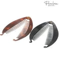thumbnail image 5 of Parcelona French Fat Oval Shell and Black Large 5" Set of 2 Banana Hair Clips, 5 of 8