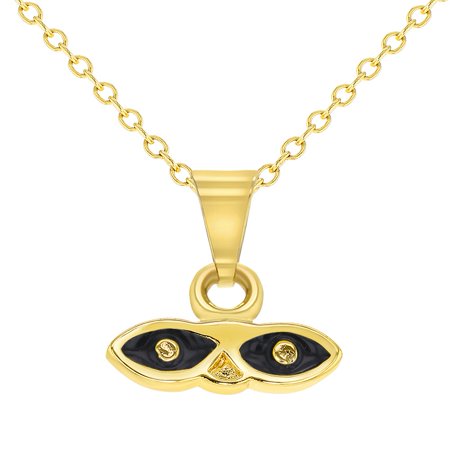 St Lucy Black Enamel Evil Eye Protection Charm Pendant Newborn Necklace 16 Canada - Saint Lucy Gold Pendant St Lucy Black Enamel Evil Eye Protection Charm Pendant Newborn Necklace 16 Canada - Saint Lucy Gold Pendant