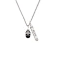thumbnail image 2 of Delight Jewelry Silvertone Black Baby Shoe with Crystal Strap Silvertone Believe Faith Prayer Hope Bar Charm Necklace, 23", 2 of 4