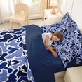 thumbnail image 5 of Catabedysis Safari Animal Bear 7-Piece Twin Bedding,Rustic Camouflage Camping Bedding Comforter Set For Boys,Blue,Navy Blue Reversible, 5 of 7
